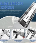 260 Lbs Heavy Duty Locking Drawer Slides Full Extension Ball Bearing Rails With Lock Side Mount Built To Last For Industrial Tool Boxes 22 Inch Pair Includes M5 Screws, showing slide dimensions and material thickness.