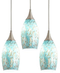 Kitchen Island Pendant Light Dope Modern Edison Hanging Fixture With Handcrafted Art Glass Shade, view of trio lights