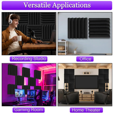 Thick Acoustic Foam Panels Knock Out Room Echoes With Badass Sound Absorption Ideal For Recording Studios And Bass Rooms in various setups.