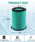 Replacement VF6000 Filter For 5 To 20 Gallon Wet Dry Shop Vacuums Heavy Duty Five Layer Pro Grade Filter dimensions and size chart