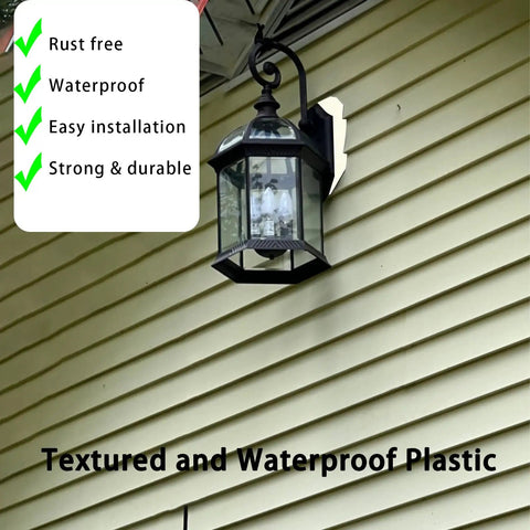 Heavy Duty Siding Mounting Block Kit With Built In Electrical Box For Half Inch Lap Siding, Vertical Lamp Mount Plate, Black Paintable Finish, Outdoor Light Block Mounts, 2 Pack For Quick And Easy Plug And Play Install on vinyl siding
