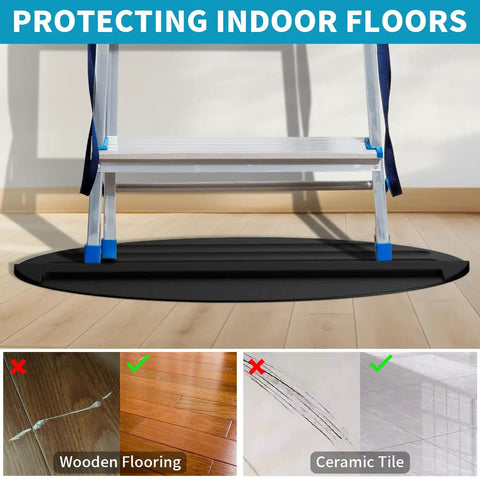 No Slip Ladder Stop Mat 27 By 15.7 Inches Rubber Anti Skid Stabilizer Pad protecting indoor floors under ladder