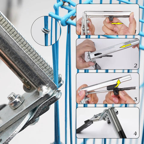Type M Hog Ring Pliers Kit With 3000 M Clips in use fastening wire mesh for chicken coop