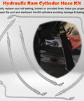All In One Trim Tilt Hydraulic Ram Cylinder Hose Kit with stainless steel hoses for Alpha Drives 1991+, close-up view