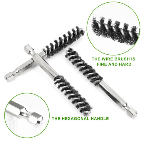 10 Pack Golf Club Head Hosel Brushes Set Pro Grade Cleaning Tool For Cleaning Wood And Iron Clubs Includes Stainless Steel Bore Brush And Wire Brush Great For Drill Or Manual Use Keeps Grooves Clean And Heads Shiny with fine wire and hexagonal handle