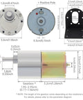 12V DC High Torque Gear Motor With Eccentric Output Shaft For Smooth Oscillation And Vibration, Beefy 5 RPM Low Speed Drive, 37GB520 Gearbox Reduction, Durable Mounting Bracket Included For DIY Robotics And Projects., gear motor dimensions with 6mm D shaft and bracket