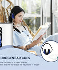 Woman using Hydrogen Inhalation Ear Mask for Tinnitus and Hearing Support with Direct Molecular Hydrogen Delivery