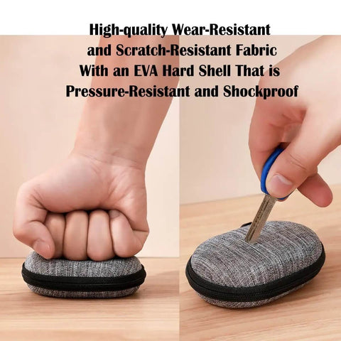 Compact Oval Tech Stash Organizer To Keep All Your Power Cords And Earbuds Straight Up Secure With A Rigid Hard Shell pressed and tested for durability.