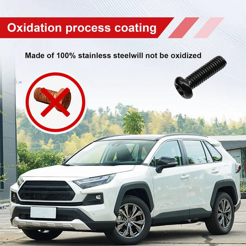 Tough As Nails Rustproof License Plate Screw Kit With Anti Theft Quarter Inch Stainless Steel Bolts image showing stainless steel screw.