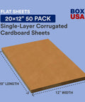 Heavy Duty Corrugated Moving And Packing Sheets 50 Pack 20 By 12 Inches Kraft Brown Cardboard for Shipping Storage And Organization