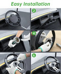 Classic Gray Golf Cart Steering Wheel Delivering Tight Grip And Quick Swap Vibes For Smooth Road Cruising installation steps.