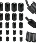 Set Of 20 Ferrite Bead Clip On Cores RFI EMI Filter Noise Suppressor Ring For Cable Clips Fits 3mm 5mm 7mm 9mm 13mm ID Black