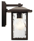 Capanna 1-Light Outdoor Wall Light In Olde Bronze With Clear Water Glass, 13.25 In H By 8.5 In W, Weatherproof Exterior Lighting