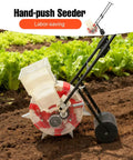 Manual Hand Push Seed Seeder With 7 Nozzles Adjustable Depth And Spacing Precision Planter for garden row planting