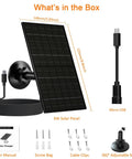 6W Outdoor Solar Panel Charger For Security Cameras With 5V USB Or USB-C Power Recharges Battery Cameras IP66 Waterproof