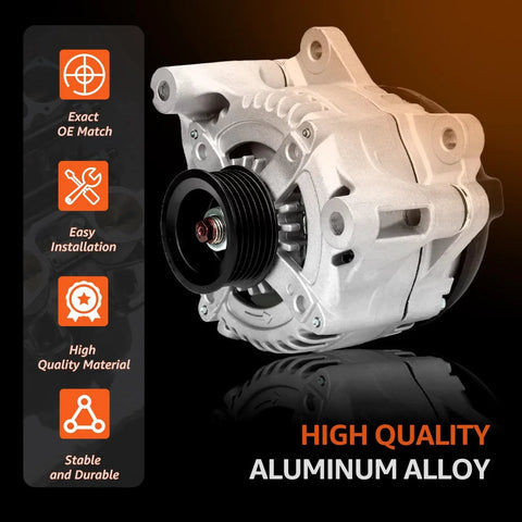 Alternator For Jeep Wrangler 2012 2013 2014 2015 2016 2017 2018 V6 3.6L 160A CCW 6 Groove Pulley Drop-In Replacement Part