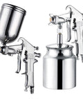 Pro Grade Aluminum Airbrush Sprayer With 400ML Hopper And Corrosion Resistant Steel Needle Heavy Duty Pneumatic Paint Gun.