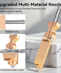 Quick Swap Nozzle Kit For AD5X 3D Printer After May 2025 Purchase Date featuring multi-material nozzle tips in copper, titanium, and steel.