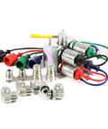 Manual Hydraulic Multiplier With SCV Splitter Diverter Valve Couplers And AG Fittings For 20 GPM Flow At 3000 PSI Max, shown with connectors