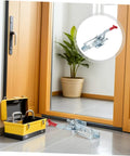 Premium Heavy Duty Toggle Latch Clamps Set Of 2 With Stupendous 2183 Lb Hold Power resting by a yellow toolbox indoors.