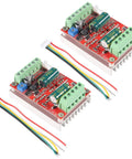 Beefy 400W 6-60V DC Brushless Three-Phase Motor Controller With Hall Sensor, PWM Drive, two units side by side with cables