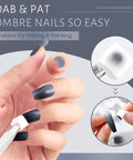 Hand using Ombre Pat Painting Gel And Nail Art Kit, Two Color Grey Blue And Glitter Blue, 6G Full Size Gel Polish Set for at-home mani.