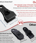 Comparison of Heavy Duty Tarp Clips Set Of 6 With Lock Grip And Thumb Screws vs smaller tarp clips.