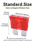 100 Pack 10 Amp Atc Ato Standard Fuse Blades For Cars Trucks Boats Rvs With Tin Plated Zinc Terminals Offering Legit Heavy Duty No Sweat Short Circuit Protection, standard red blade fuse with dimensions.