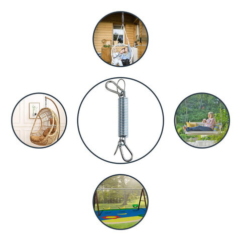 Beefy Heavy Duty Swing Springs Kit With 2 700 Lb Capacity Springs Stainless Steel Hardware 4 Snap Hooks 2 Safety Wires For Porch Swing Garden Hammocks And Outdoor Hanging Chairs