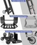 3 In 1 Convertible Stair Climbing Dolly with built-in handle, aluminum panel, and climbing wheel design for easy move