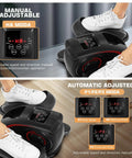 Under Desk Elliptical Machine With LCD Display Electric Seated Pedal Exerciser Portable Quiet Mini Elliptical For Home Use 2 In 1 Power And Manual Modes Compact Low Impact Leg Exerciser For Office Or Living Room Dark Black showing manual and automatic modes.