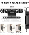 Built Tough 6-Inch Hidden Door Hinge With 3 Way Adjustable Concealed Mechanism Heavy Duty Steel Construction, showing 3-dimensional adjustability.