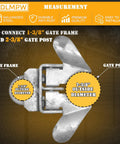 Butterfly Gate Latch For 1-3-8 Inch Gate Frame And 2-3-8 Inch Post, Galvanized Steel Fence Latch shown in close-up view.