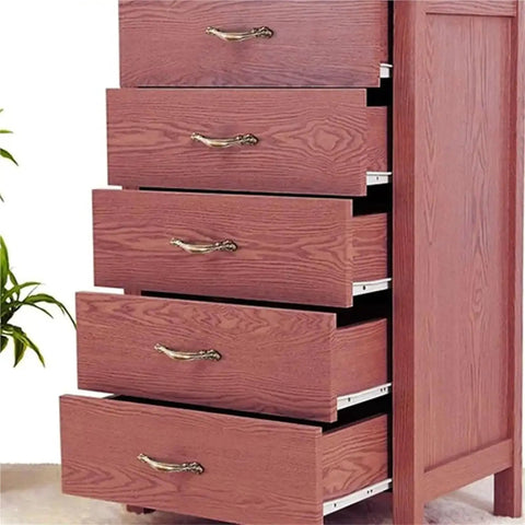 Wooden cabinet with drawers showcasing Under Mount Drawer Slides Set Quiet Glide Rails For Cabinets Desks And Tables, 12 Inch Long