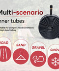 18x1.75-2.125 Bike Inner Tubes Two Pack, AV32mm Schrader, suitable for road, sand, gravel, and snow, rolled tube design