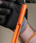 Close-up of hand using 3-In-1 Tube Bender for 1/4, 5/16, and 3/8 inch tubing bends soft copper in tight space