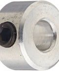 Aluminum Set Screw Collar for Shafts Three Sixteenth Inch Bore Seven Sixteenth Inch Outside Diameter Quarter Inch Wide With Eight Thirty Two Threads Per Inch Set Screw One Eighth Inch Long Lightweight Corrosion Resistant Easy Install