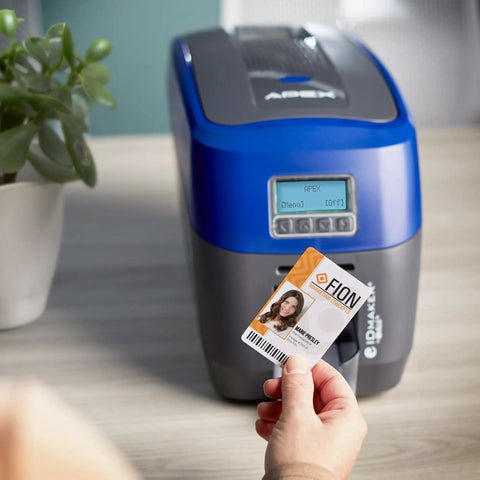Dual Sided ID Card Printer Delivering Automatic Feeding For No Stress Badge Creation And Totally Legit Pro Prints in office setting.