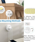 10 Foot Flat Plug Extension Cord With 3 Outlets Power Strip And 2 USB Ports Desk Side Charging Station Wall Mount Methods