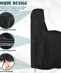 Outdoor Water Softener Cover Waterproof For Whole House Units, 55 H x 30 W x 16 D, Black, showing details and back open design