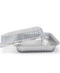 35 Pack 8x8 Inch Square Baking Pans with Snap-On Plastic Dome Lids, heavy duty disposable aluminum foil tins
