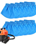 10 Pack Cloth Filter Bags VRC2 For 1.5 To 3.2 Gallon Wet Dry Vacuums Compatible With Armor All AA155 AA256 AA255 And Other Small Shop Vac Models Replacement Cloth Filtration, displayed with vacuum cleaner.