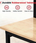 Flat Out Heavy Duty 60 Inch Workbench And Adjustable Height Stand 3000 Lbs Capacity Steel Frame Rubberwood Top, 1-inch durable rubberwood tabletop.