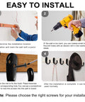 Installation steps for 10 Pack Single Prong Flat Coat Hooks Wall Mounted For Hanging Coats Towels Bags Hats Keys