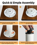 Step-by-step assembly of Beefy Adjustable Metal Desk Legs For DIY Office Desks Workbenches And Dining Tables With 1 Inch Leveling Feet 27.5 Inch High Set Of 4 White Finish For A Solid Wobble Free Workspace