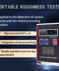 Surface Roughness Tester KR110 Pro Profilometer For Measuring Ra Rz Rq Rt With Quick Readouts, OLED display shown