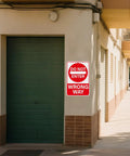 Two Pack Do Not Enter Wrong Way Signs 18 By 12 Inches For Traffic Road High Visibility Reflective Aluminum Weather Resistant Outdoor Signage No Entry Warning For Driveways Service Roads And Intersections mounted on building wall