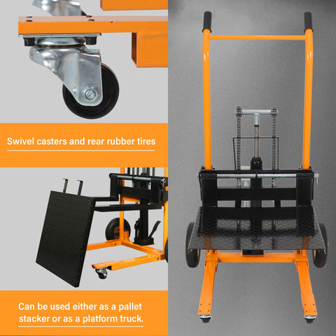 Rock Solid Hydraulic Pallet Jack Stacker With 440 Lb Heavy Load Capacity Smooth Rolling Warehouse Dolly For Boxes Tools Zero Stress Loading Workhorse Built Tough Daily Grind
