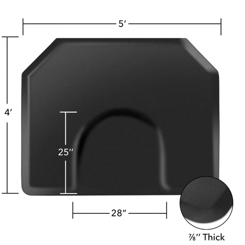 5 Ft By 4 Ft Anti Fatigue Mat For Salon And Barber Chairs In Black Hexagon Pattern 1 Inch Thick Heavy Duty Commercial Grade Durable Floor Mat Built For Busy Salons And Barbershops With Puncture Resistant Design