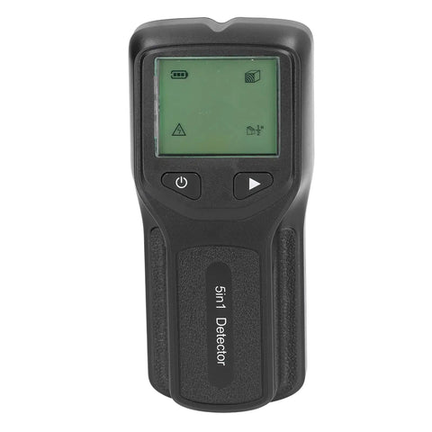 Thonlai 5 in 1 Stud Finder Multifunctional Wall Scanner with LCD display and sensitive sensor in black, front view.
